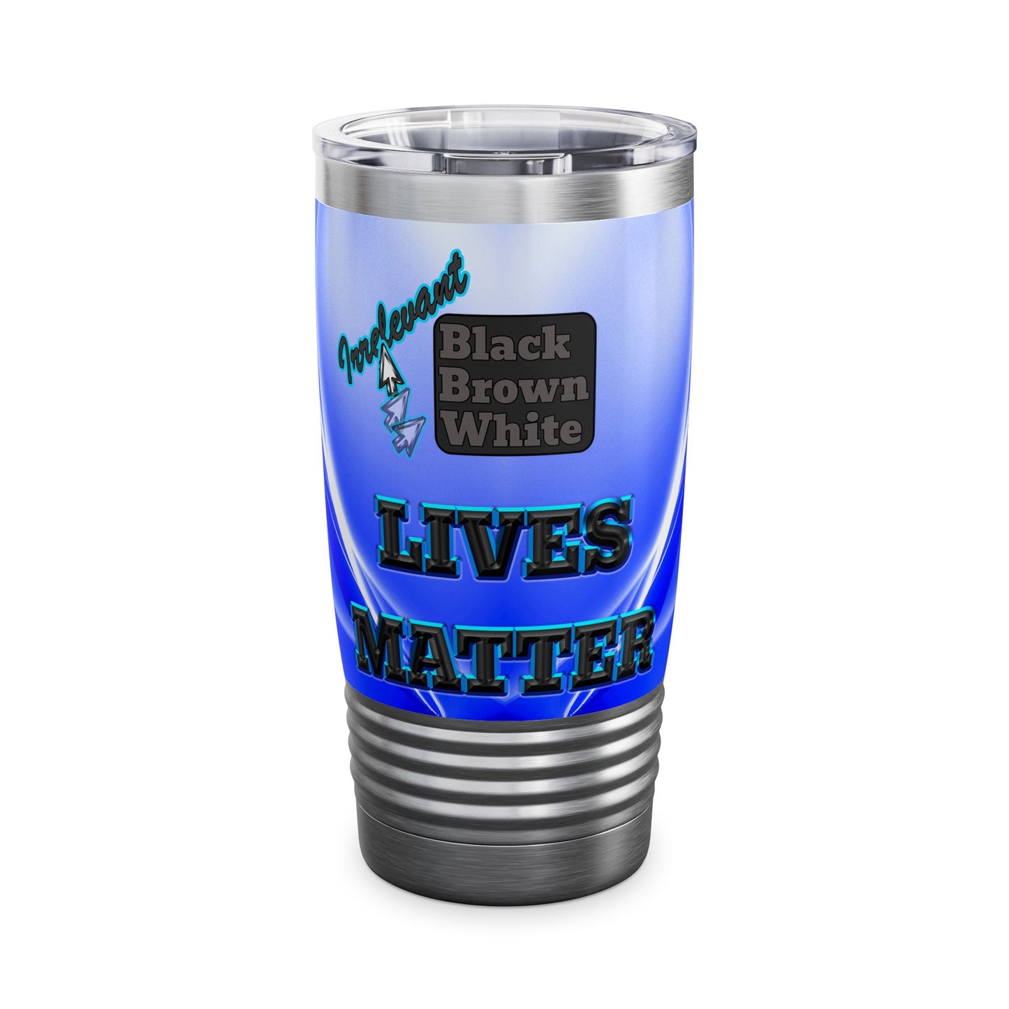 irrelevant - Ringneck Tumbler, 20oz (blue-white wave)