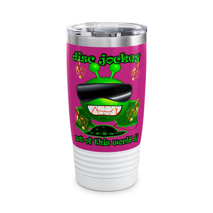 disc jockey - Ringneck Tumbler, 20oz (pink)