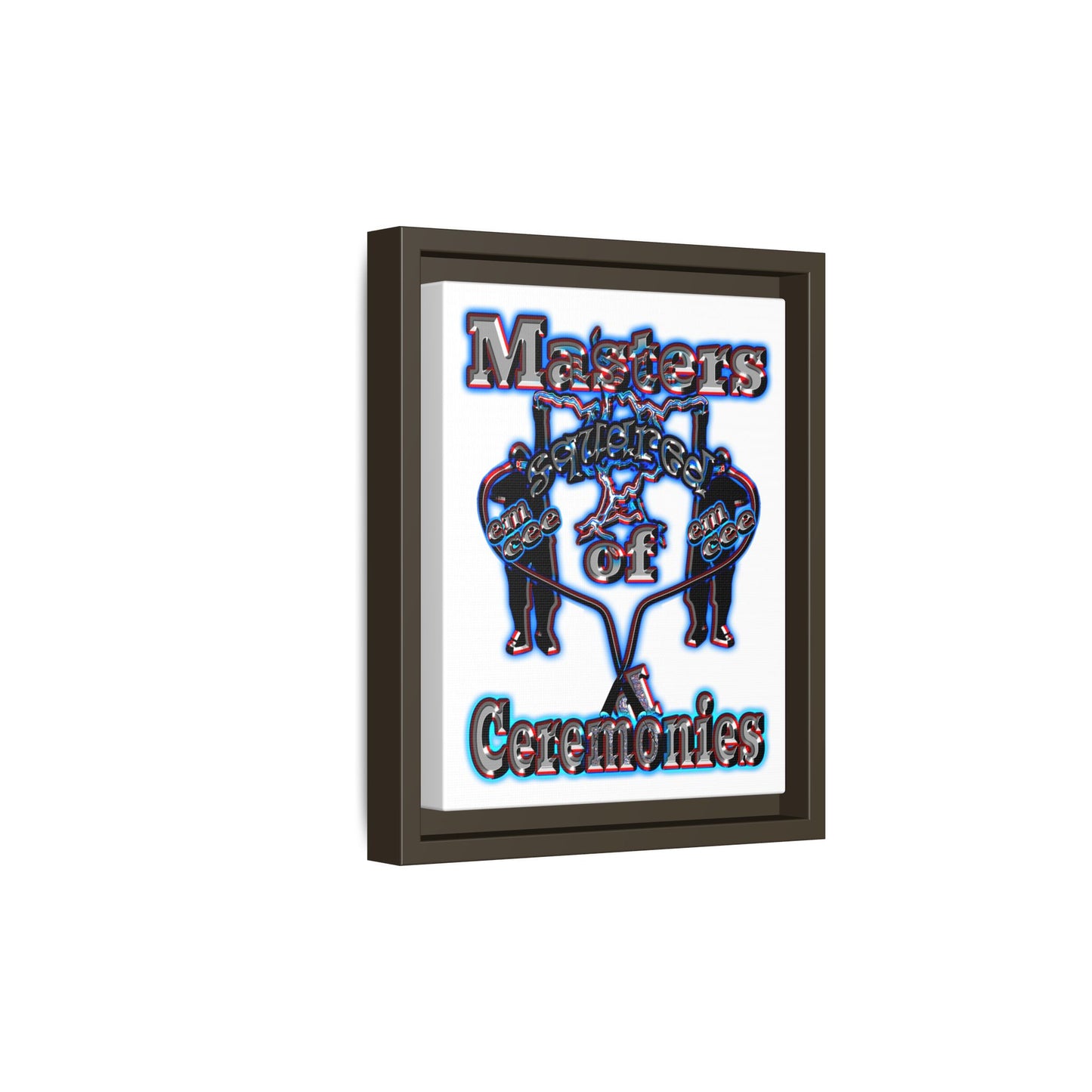 em cee squared - framed canvas art (white)