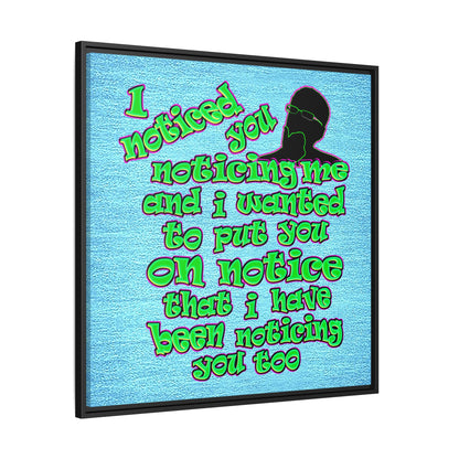 noticed you noticing - framed canvas art (faded blue)