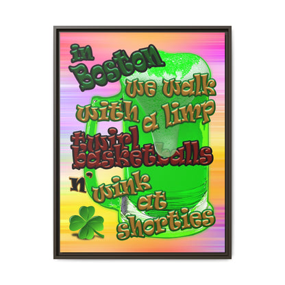 celtics logo - framed canvas art (color blur)
