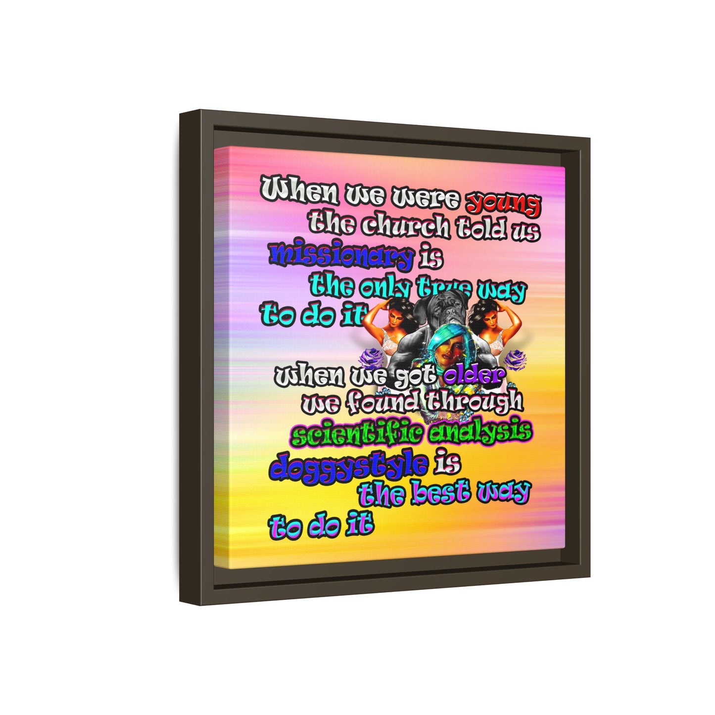 doggystyle - framed canvas art (color blur)