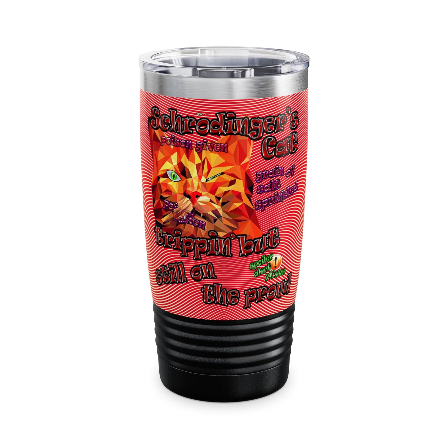 schrodinger's cat - Ringneck Tumbler, 20oz (yellow-orange wave)