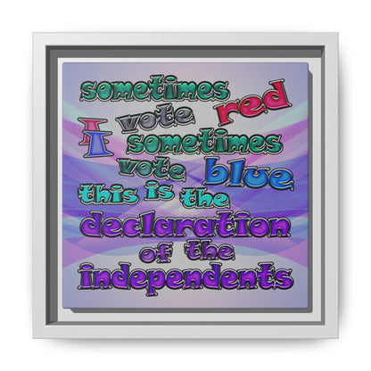 declaration of the independents - framed canvas art (light blue-pink wave)