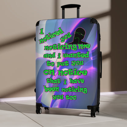 noticed you noticing - Suitcase (grey-pink wave)