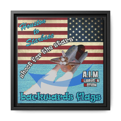 shoot for the stars - framed canvas art (faded blue)