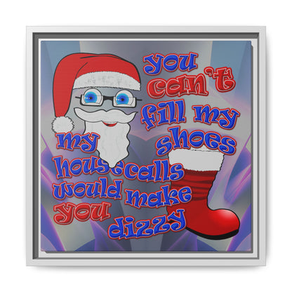 santa's shoes - framed canvas art (grey-pink wave)