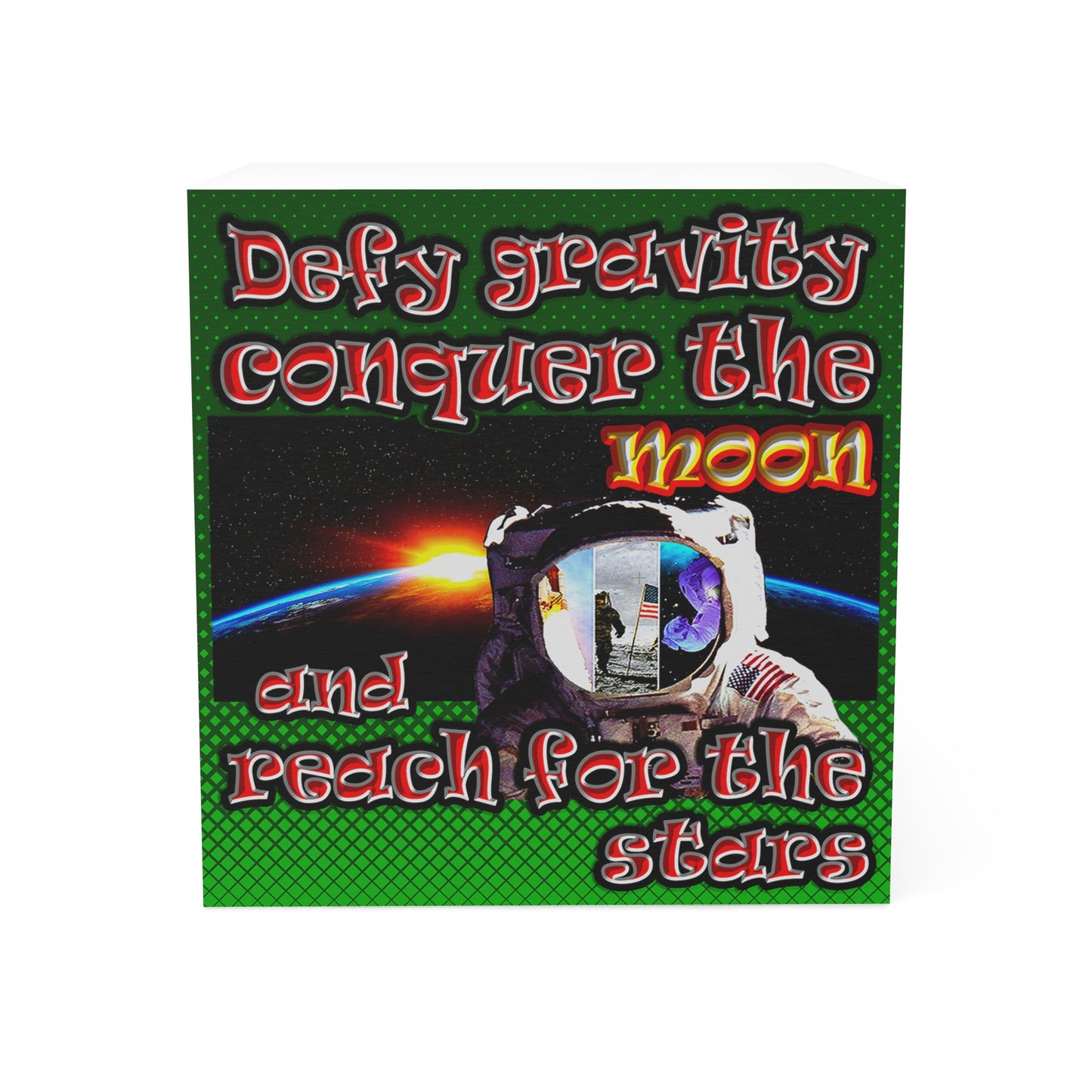 defy conquer reach - note cube (logo green)