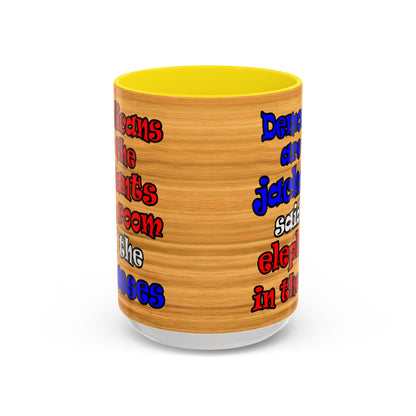 donkeys and elephants - Accent Mug (butterscotch wood finish)