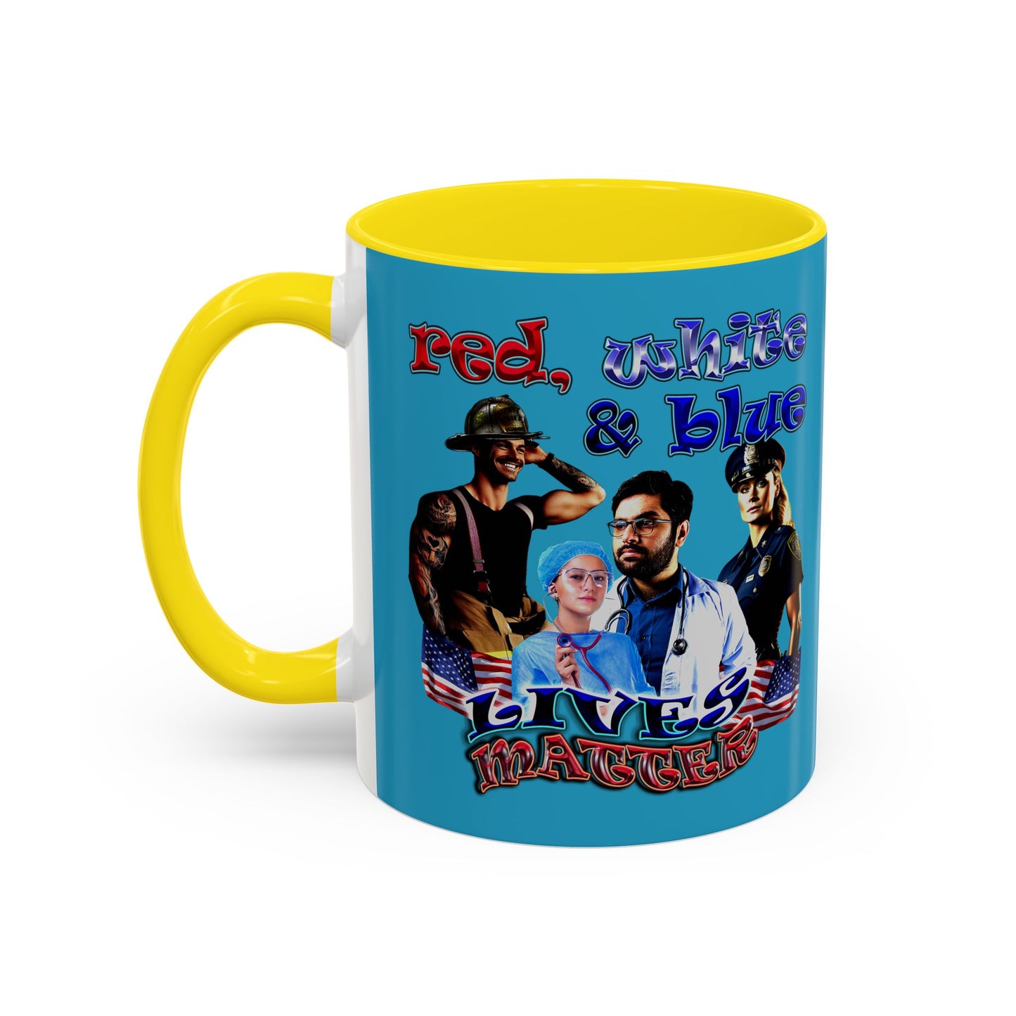 rw&b lives matter - Accent Mug (turquoise)