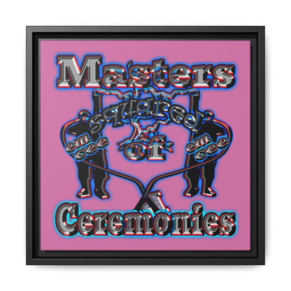 em cee squared - framed canvas art (light pink)
