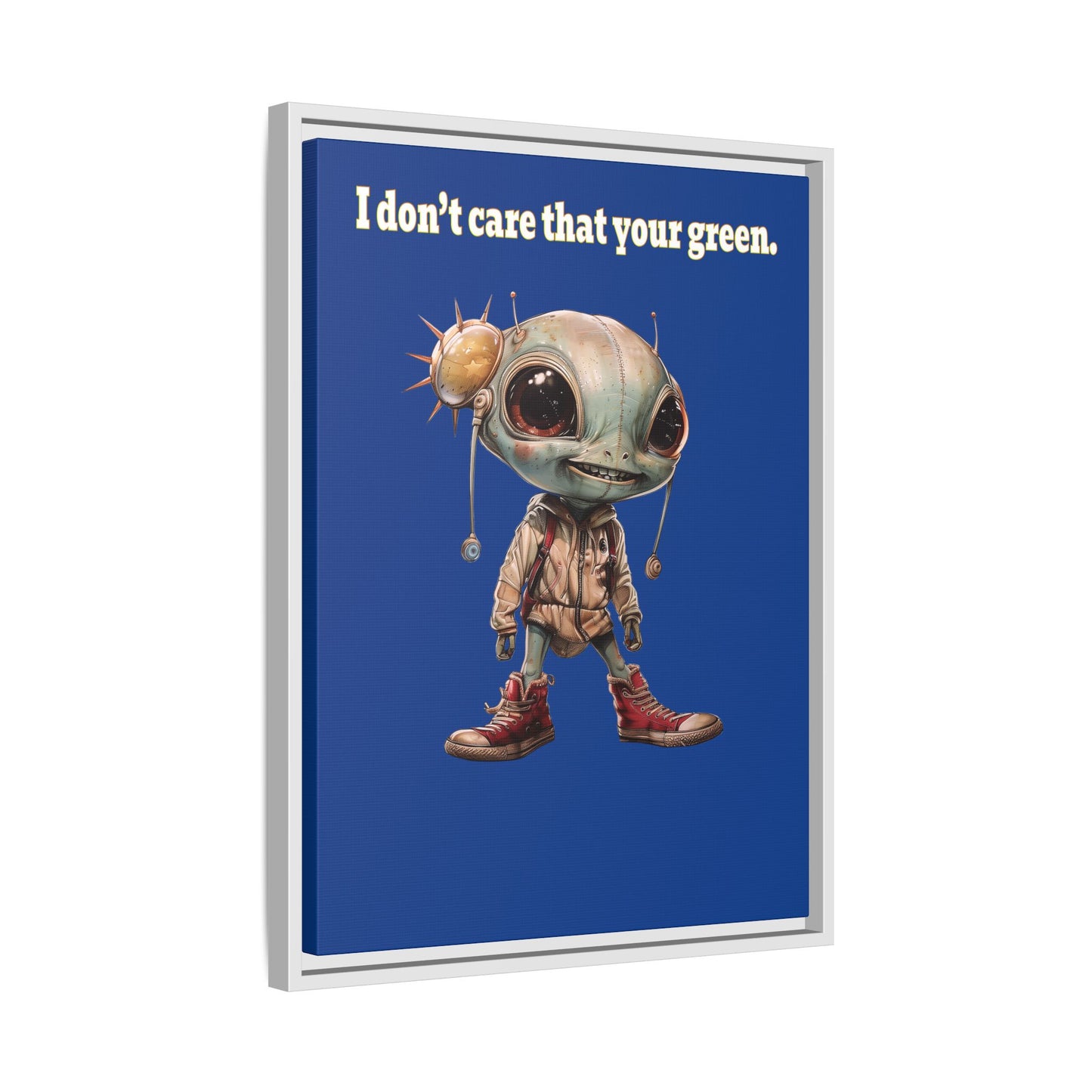 I don't care that your green - framed canvas art (dark blue)