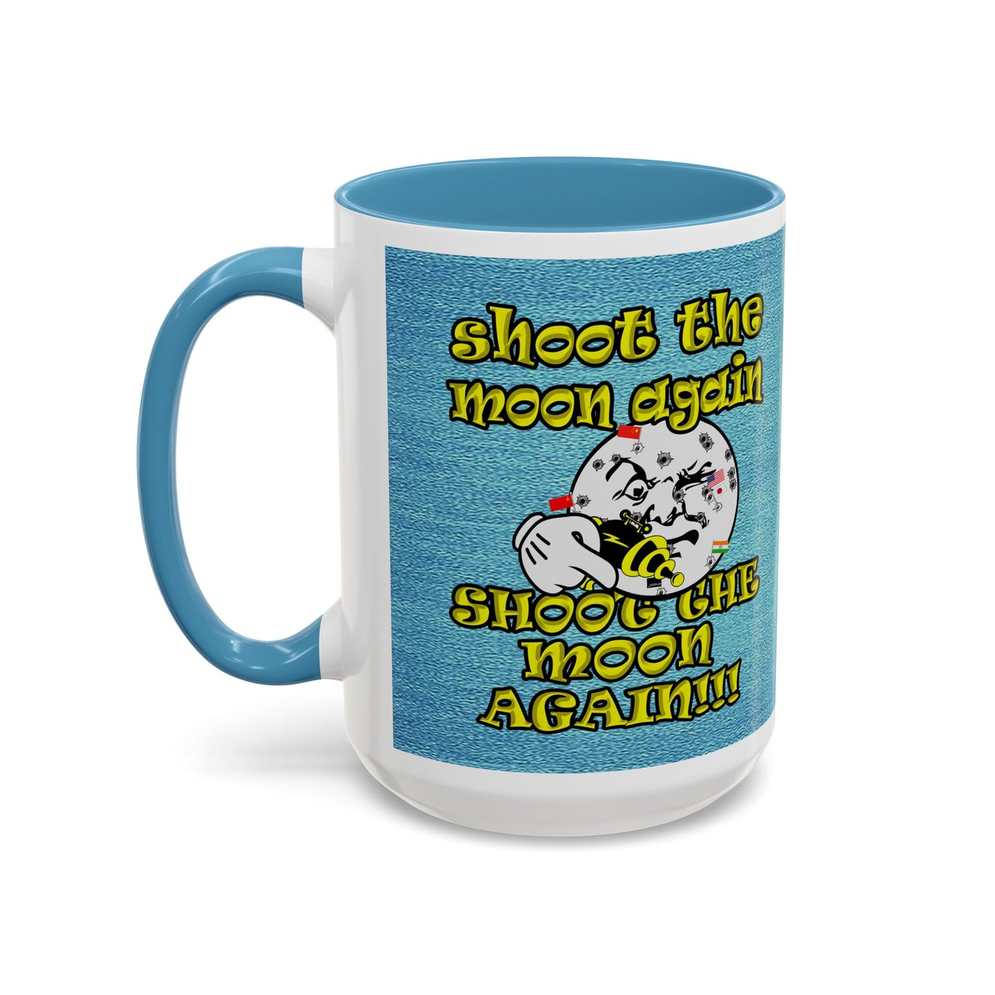 shoot the moon again - Accent Mug (faded blue)