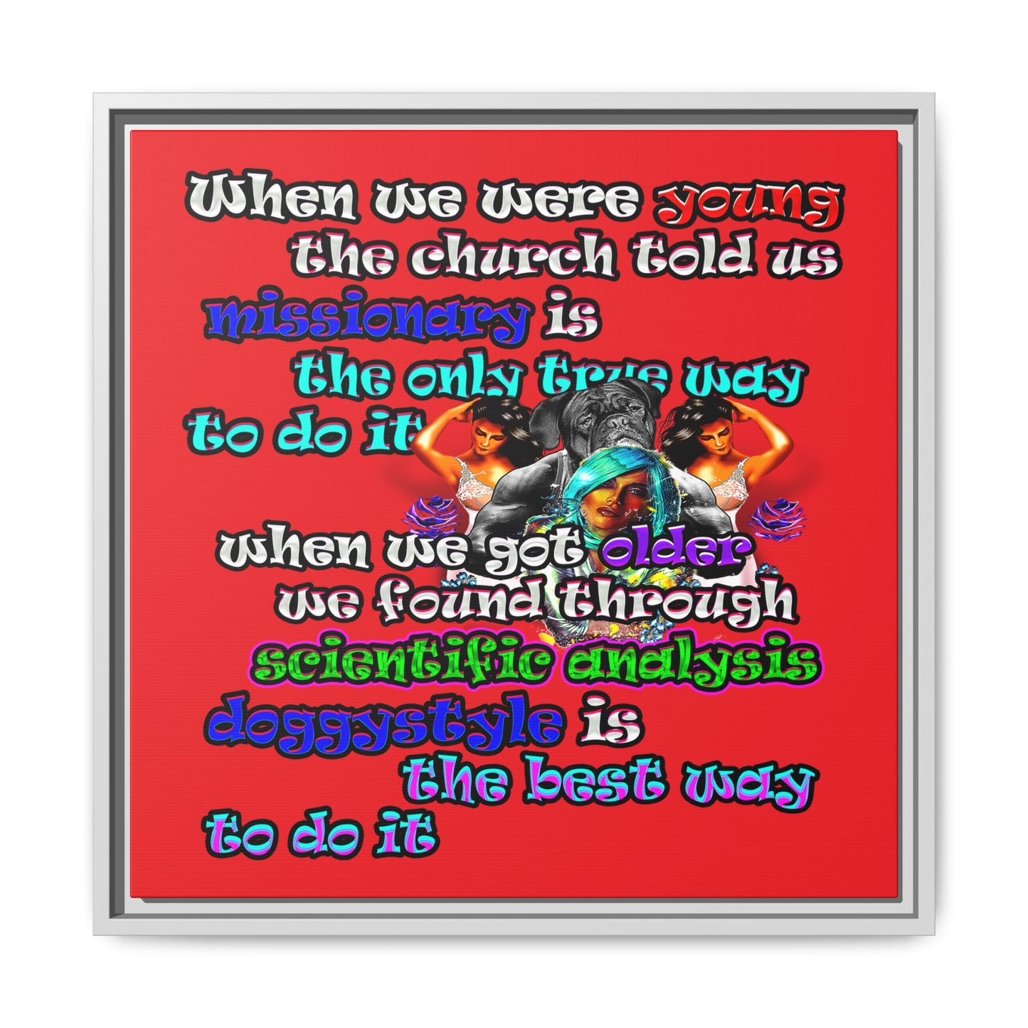 doggystyle - framed canvas art (red)