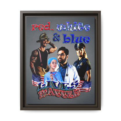 rw&b lives matter - framed canvas art (grey-light grey)