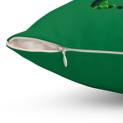 I don't care that your grey - Spun Polyester Square Pillow - (dark green)