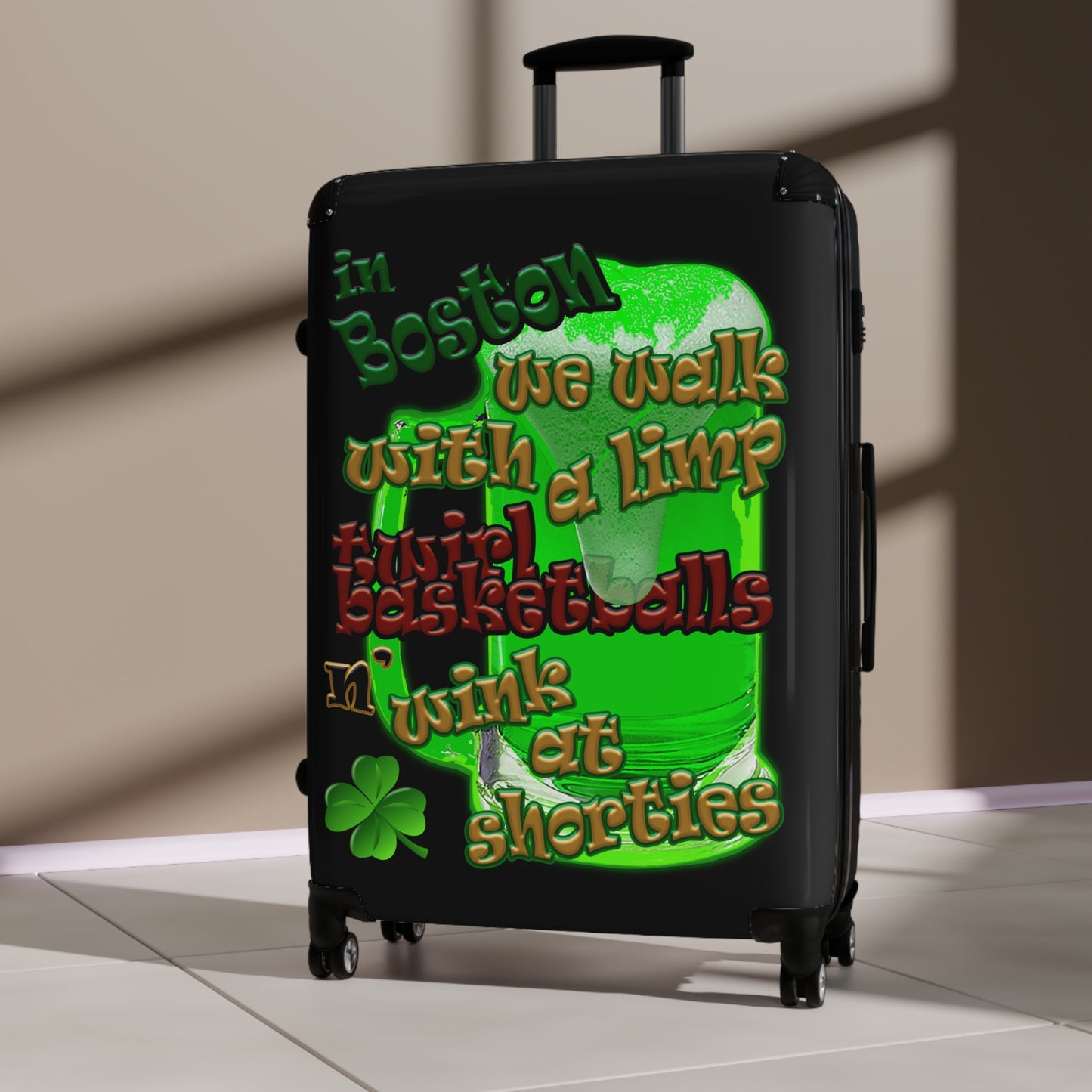 celtics logo - Suitcase (black)