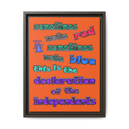 declaration of the independents - framed canvas art (orange)