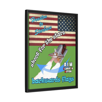 shoot for the stars - framed canvas art (green)
