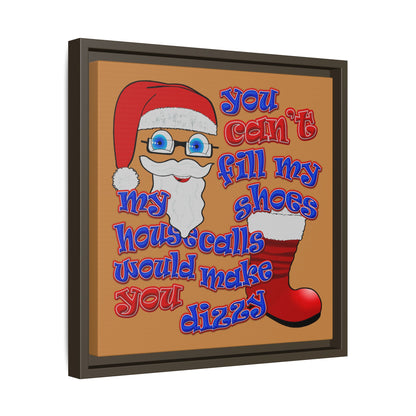 santa's shoes - framed canvas art (light brown)