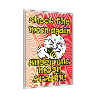shoot the moon again - framed canvas art (yellow-orange wave)