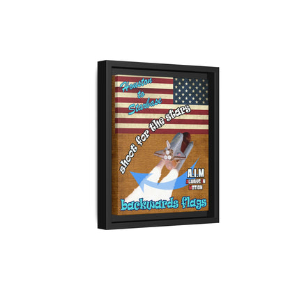 shoot for the stars - framed canvas art (brown papyrus)