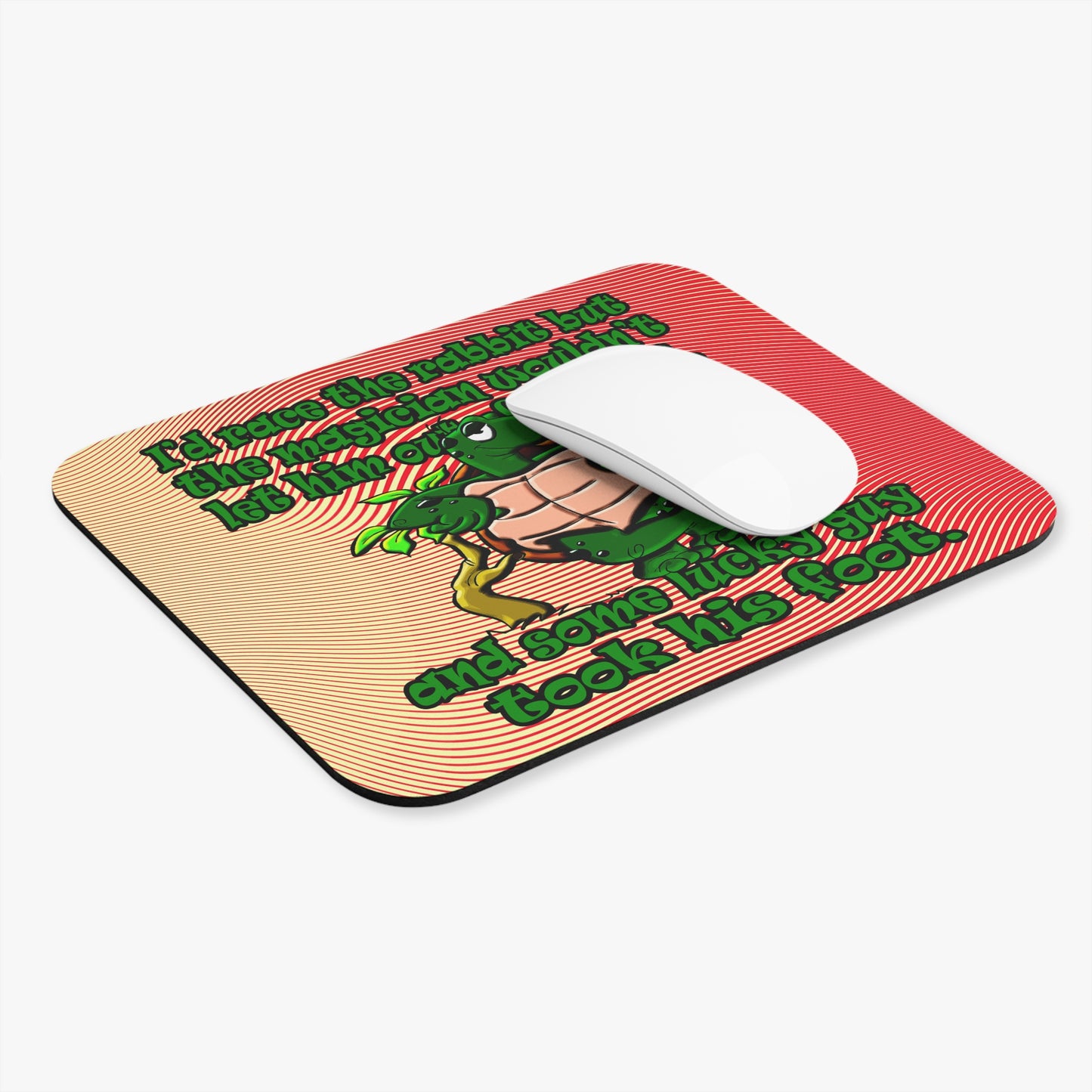 turtle race - Mouse Pad (Rectangle) (yellow-orange wave)