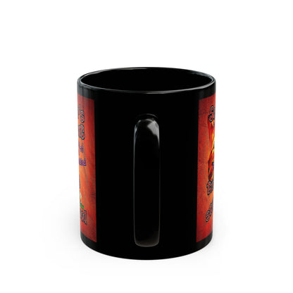 schrodinger's cat - Black Mug (burnt orange)