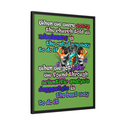 doggystyle - framed canvas art (green)