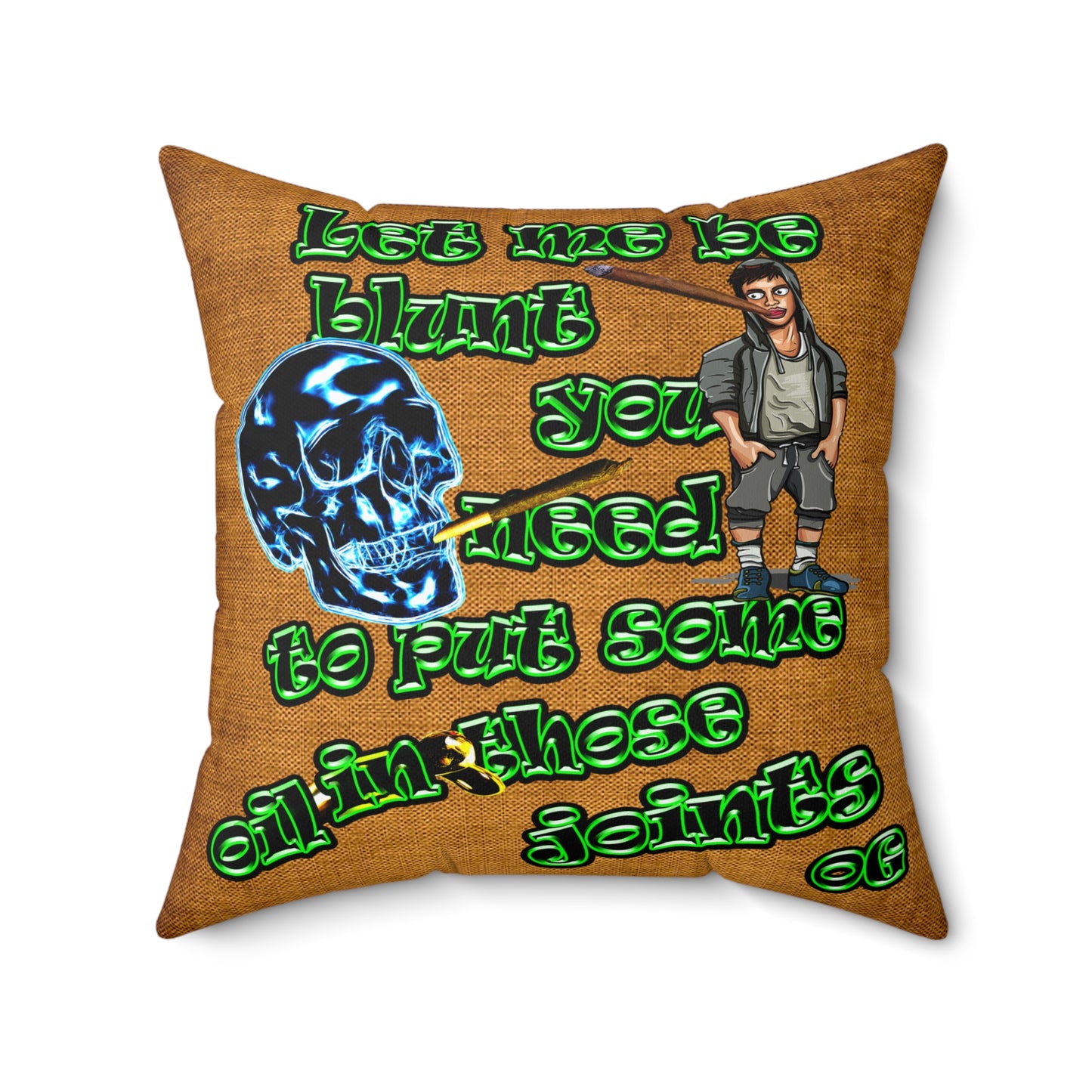 og - Spun Polyester Square Pillow - (dichromatic brown papyrus)