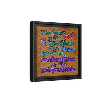 declaration of the independents - framed canvas art (brown papyrus)