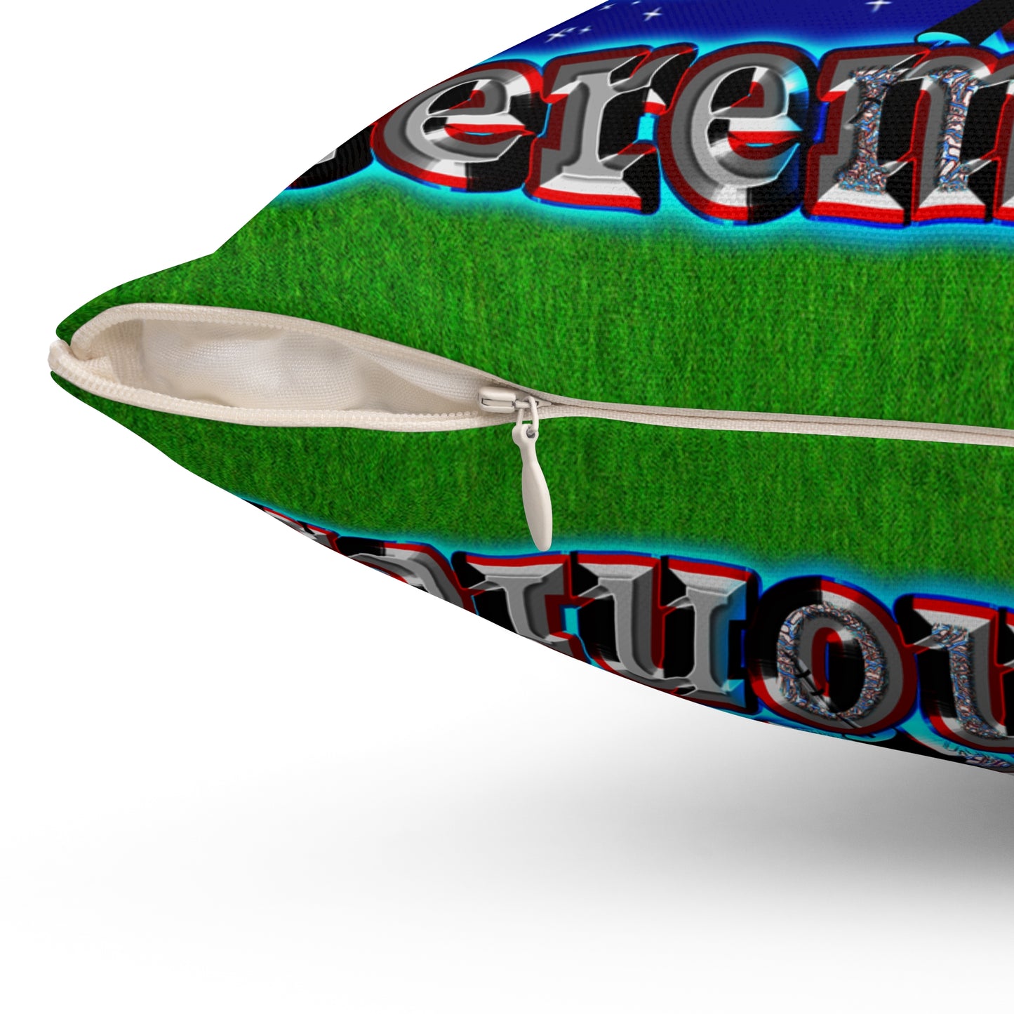 em cee squared - Spun Polyester Square Pillow - ('snoops' background)