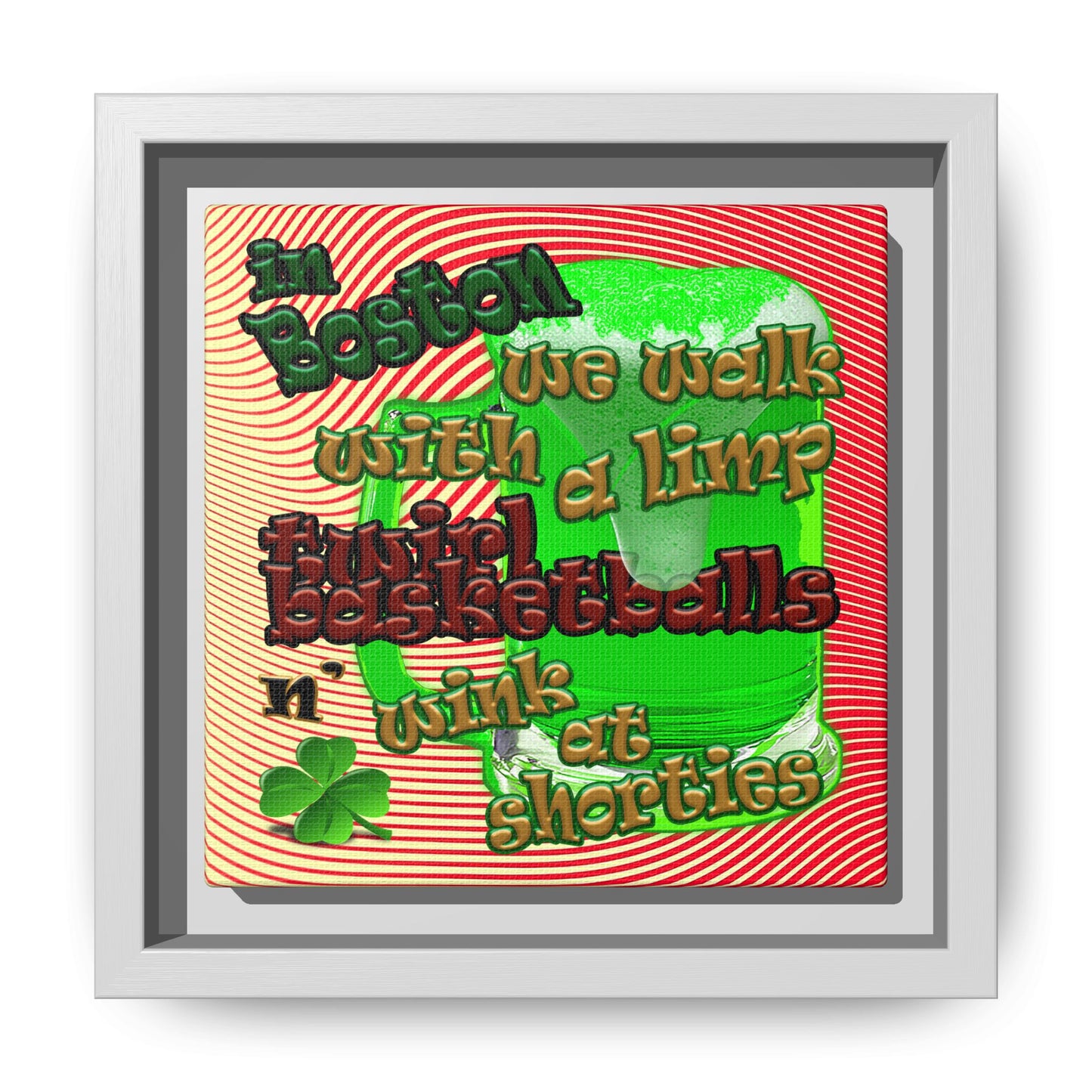 celtics logo - framed canvas art (yellow-orange wave)