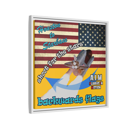 shoot for the stars - framed canvas art (yellow)
