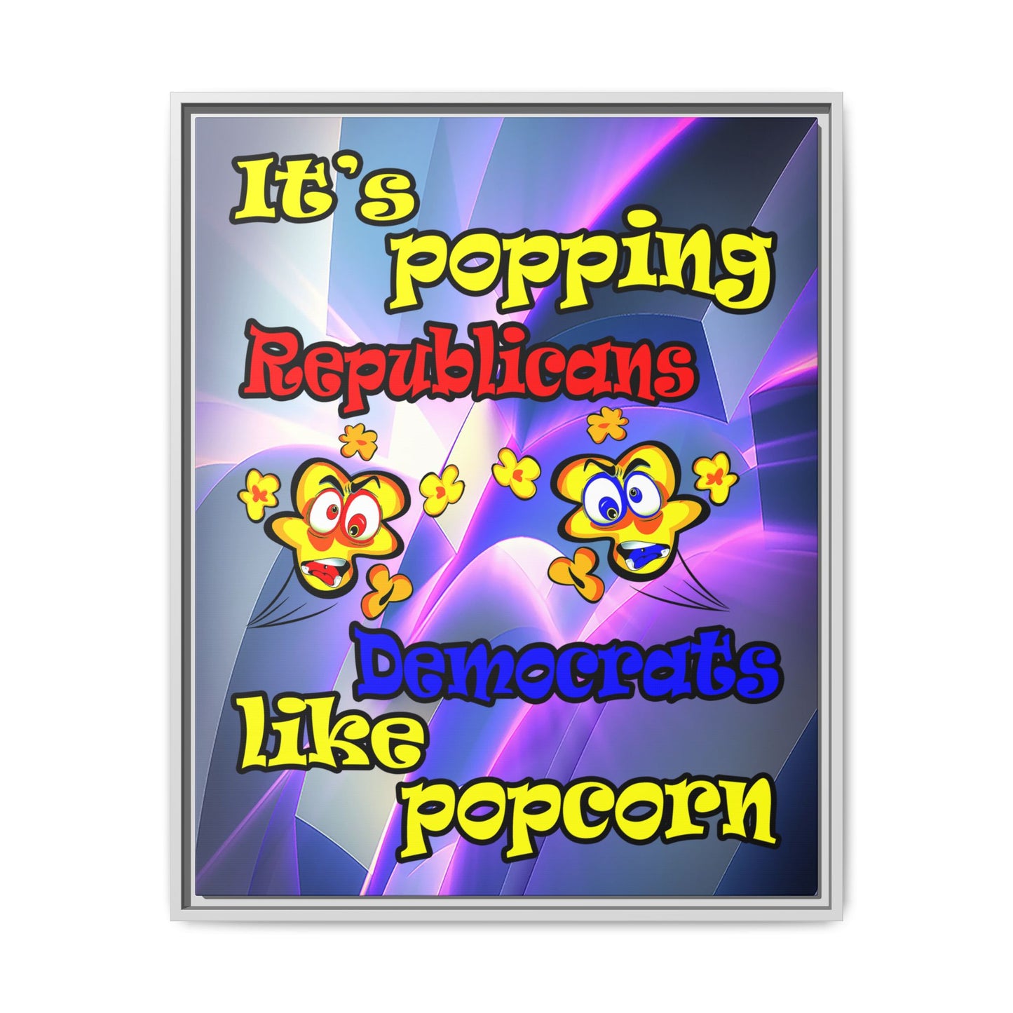 popping like popcorn - framed canvas art (grey-pink wave)