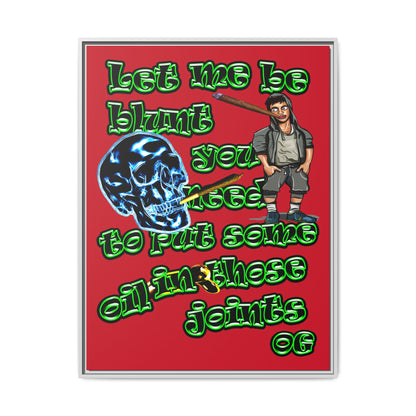 og - framed canvas art (dark red)