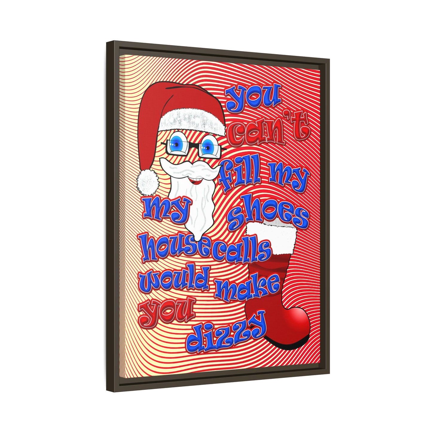 santa's shoes - framed canvas art (yellow-orange wave)