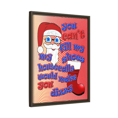 santa's shoes - framed canvas art (yellow-orange wave)