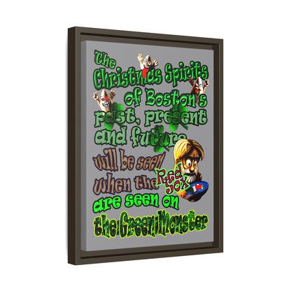 christmas spirits of boston - framed canvas art (grey)