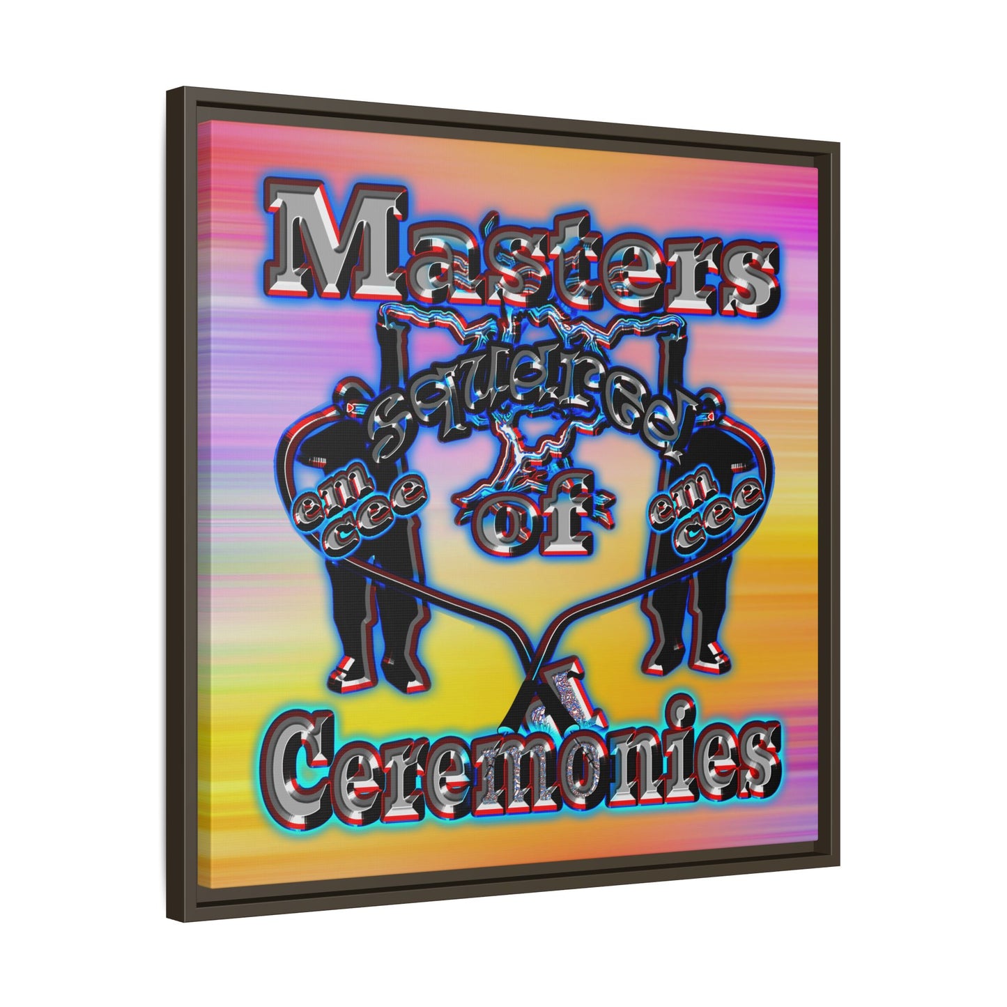 em cee squared - framed canvas art (color blur)