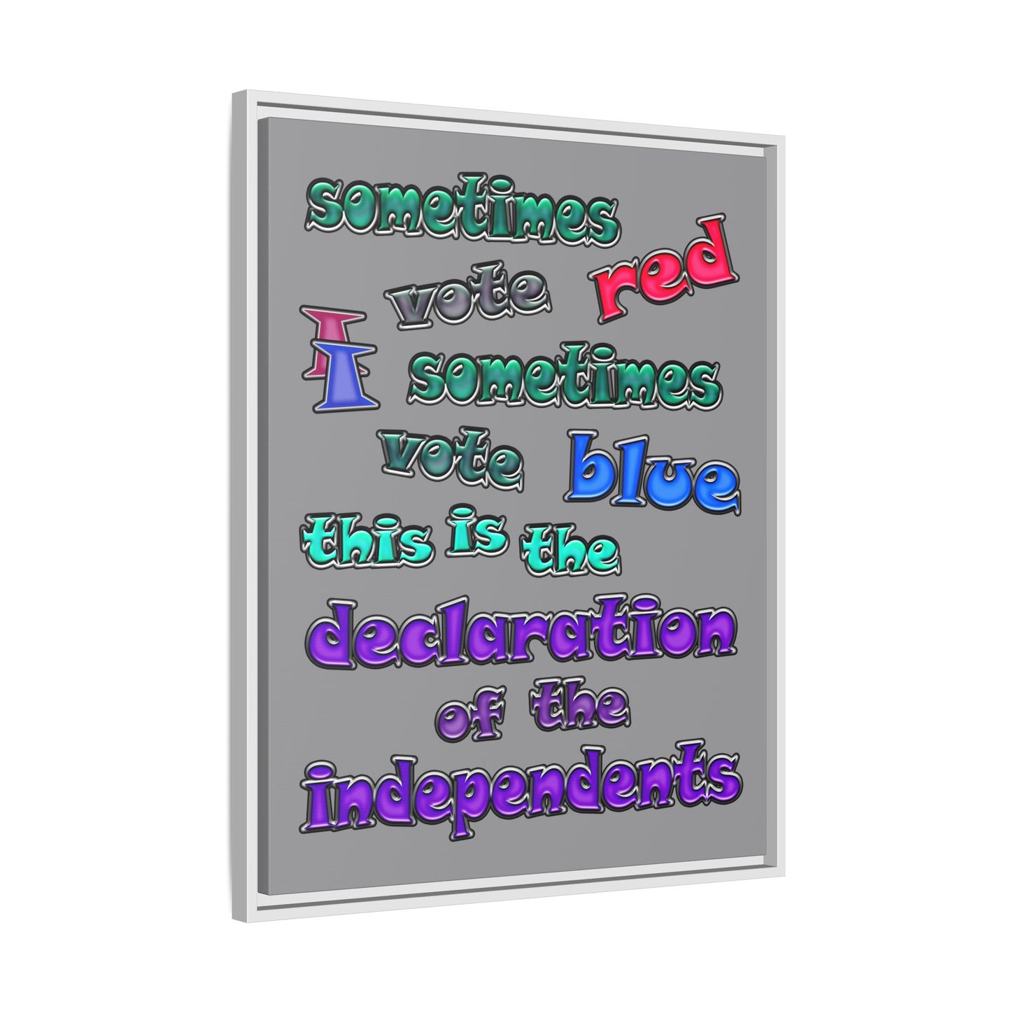 declaration of the independents - framed canvas art (grey)