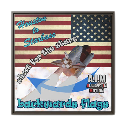 shoot for the stars - framed canvas art (white marble)