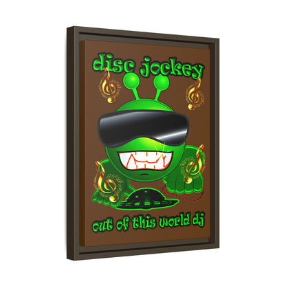 disc jockey - framed canvas art (brown)