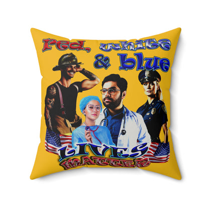 rw&b lives matter - Faux Suede Square Pillow - (yellow)