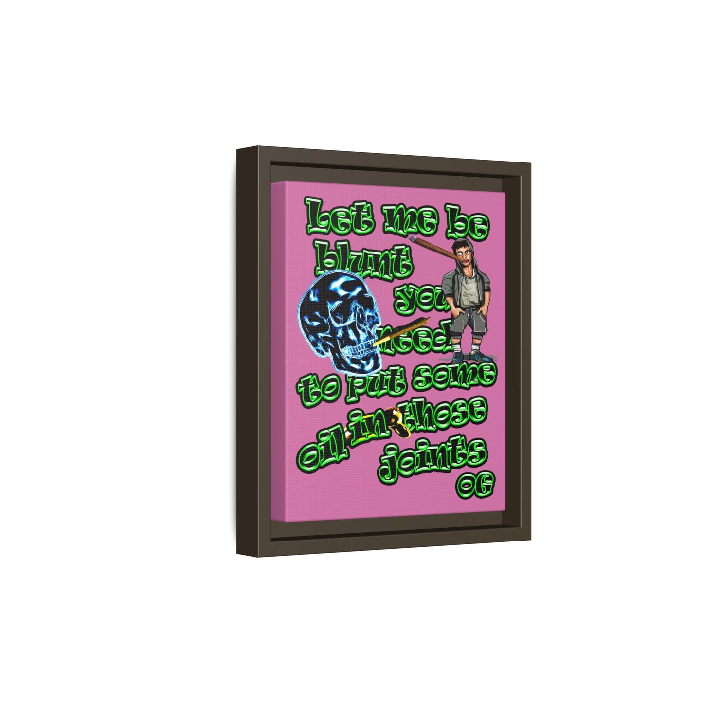 og - framed canvas art (light pink)
