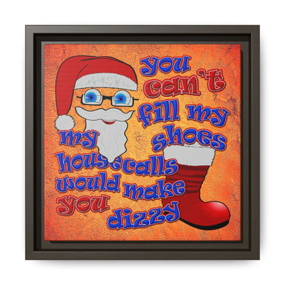 santa's shoes - framed canvas art (burnt orange)