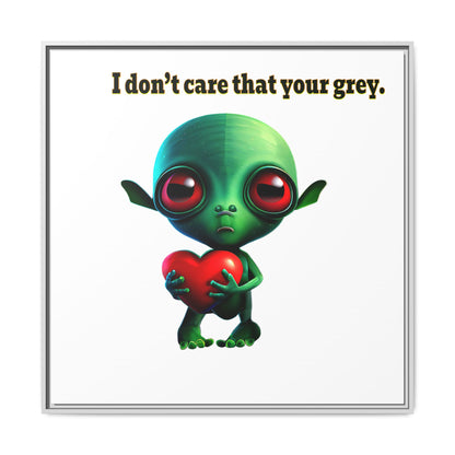 I don't care that your grey - framed canvas art (white)