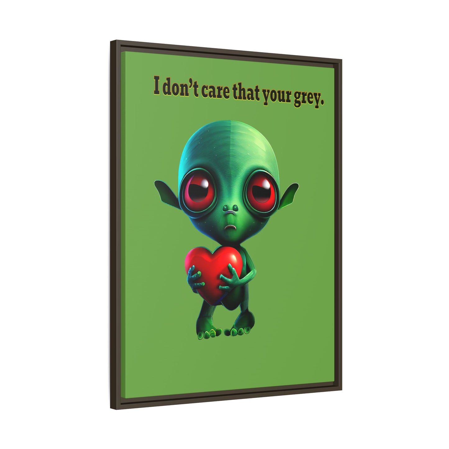 I don't care that your grey - framed canvas art (green)