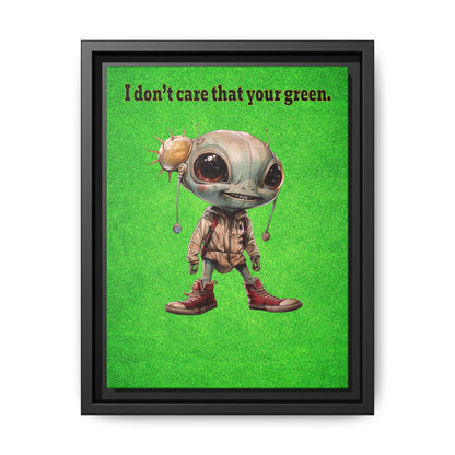 I don't care that your green - framed canvas art (green turf)