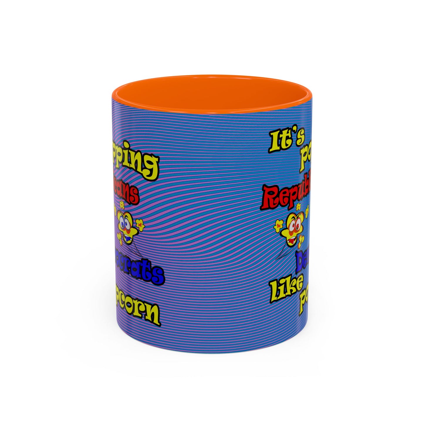 popping like popcorn - Accent Mug (light blue-purple wave)